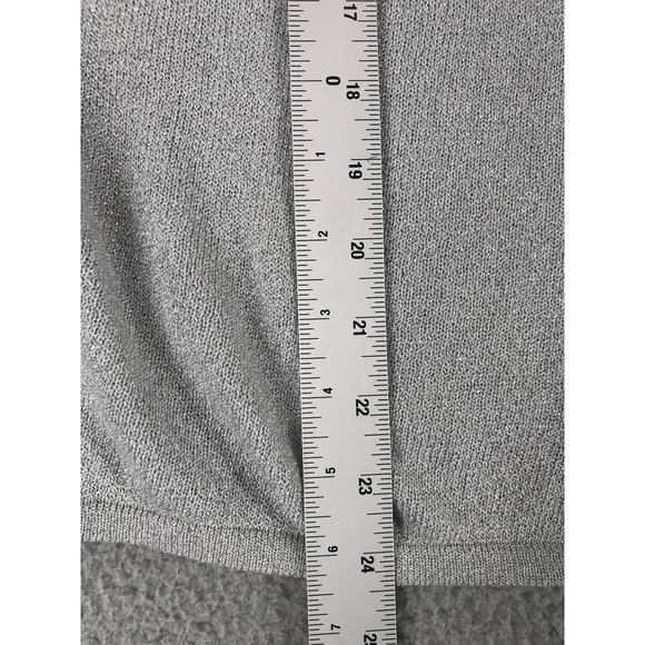 Express Tricot Formal Sweater Cami Set Size L Silver Metallic Flecks Long Sleeve - Picture 9 of 12
